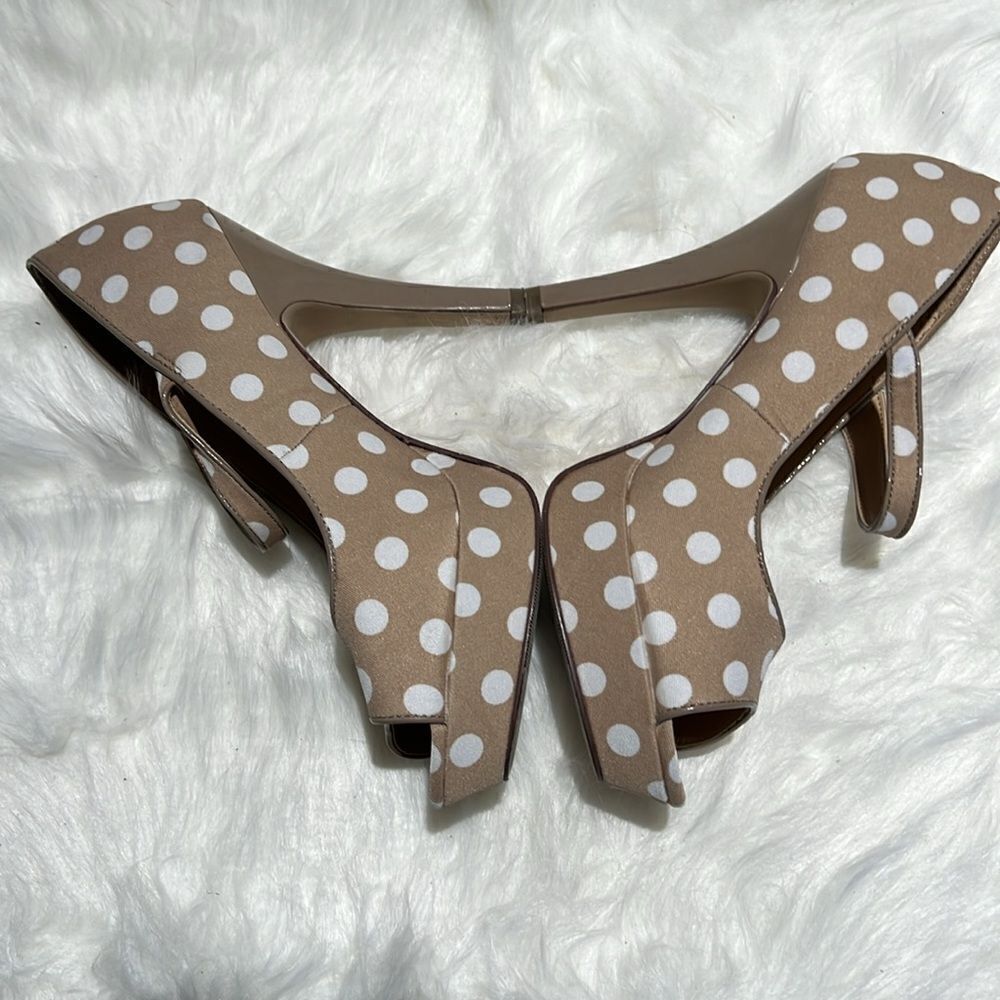 Madden Girl "Lyon" Polka Dot‎ Peep Toe Pumps. Size 8.5.  B72 - Picture 10 of 11